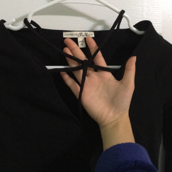 EXPRESS black long sleeve top - Picture 2 of 3